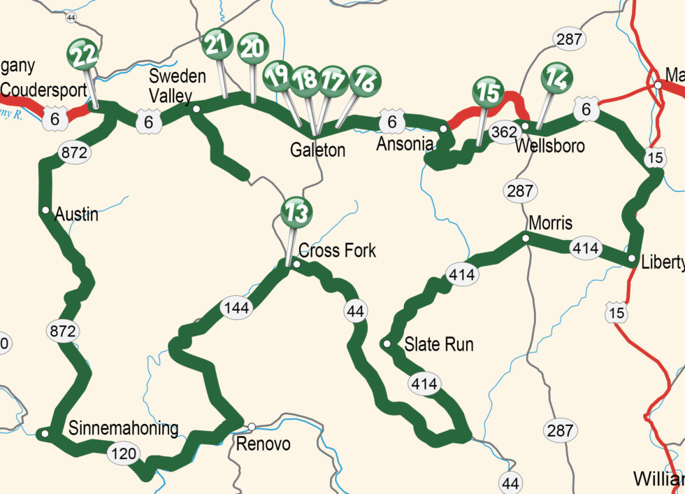 PA Rt. 6 Motorcycle Loop Itineraries & Maps - Paroute6.com