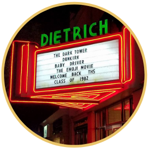 The Dietrich Theater circle button