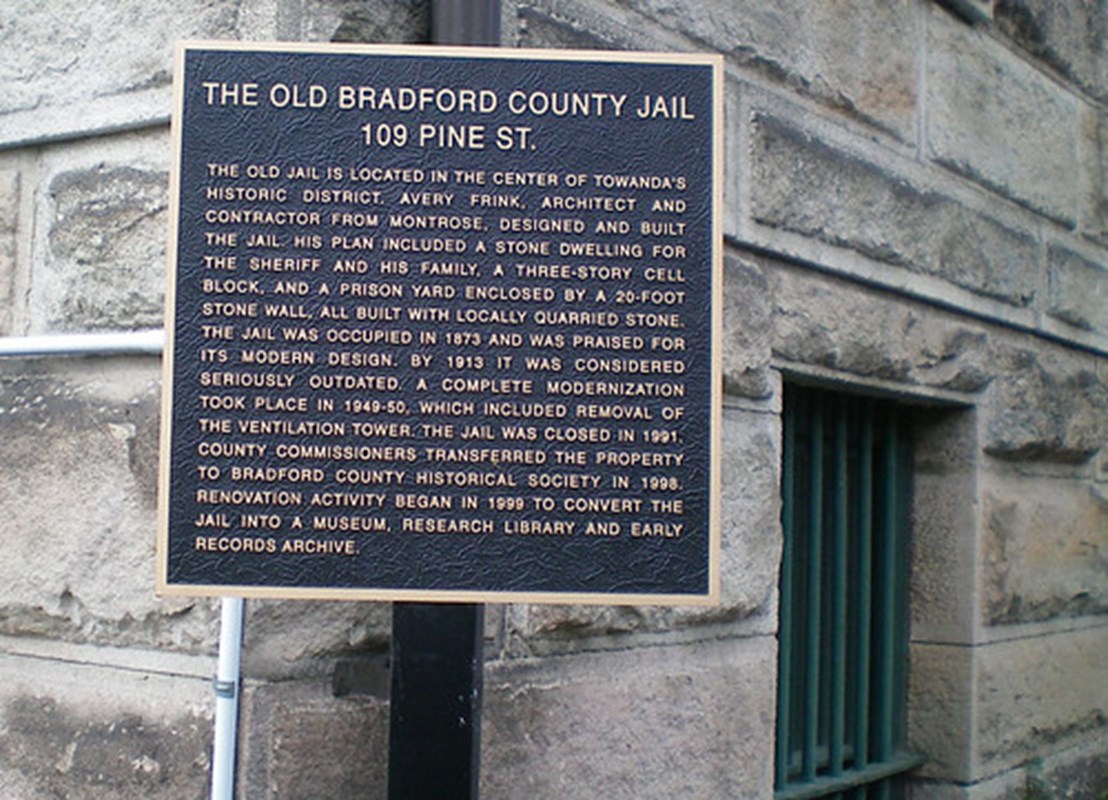 090724 07towanda by lblanchard is licensed under CC BY NC SA 2.0 Old Bradford County Jail Sign 1