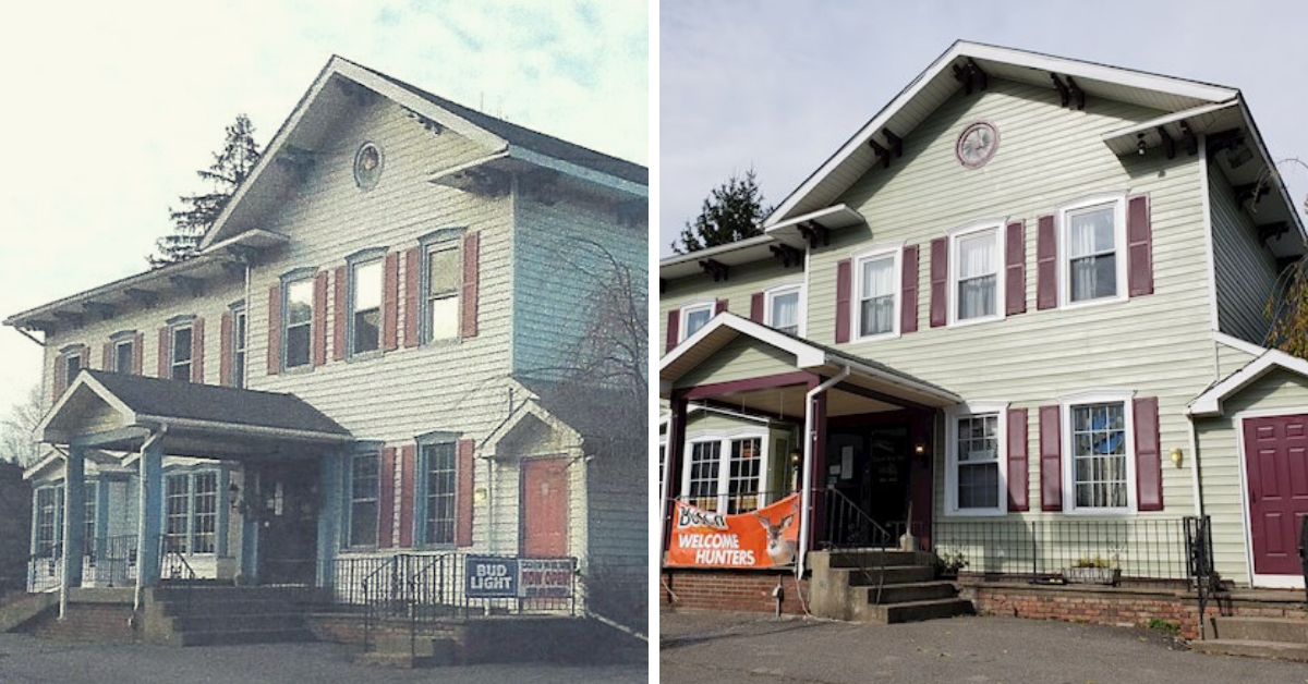 Coach Stop Inn Before and After PA Wilds Facade Program