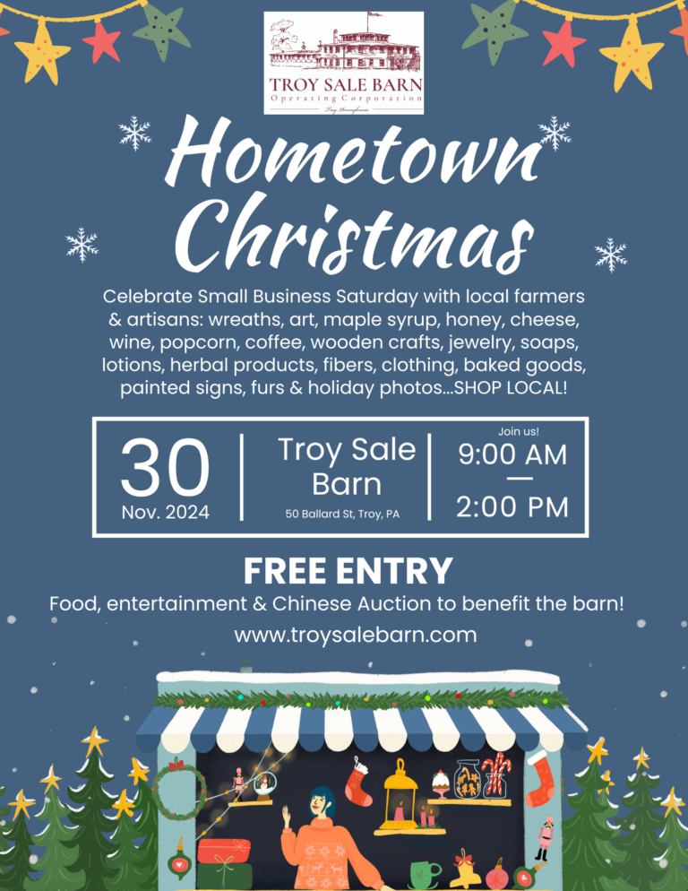 Blue And White Modern Christmas Market Flyer 768x994